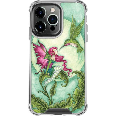 Flirting Fairy and Hummingbird by Amy Brown iPhone 16 Pro Clear Case